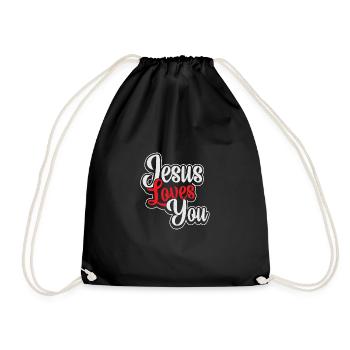 Jésus Loves You - Sac de sport léger - noir - Devant