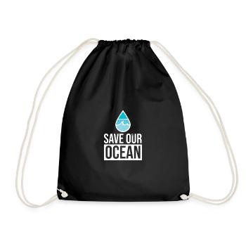 Save the Ocean - Turnbeutel - Schwarz - Vorne