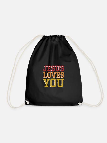 Jesus Loves You - Turnbeutel - Schwarz