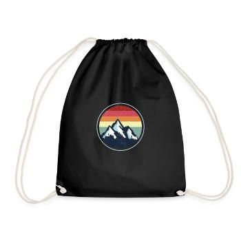 Vintage Mountain Retro - Drawstring Bag - black - Front