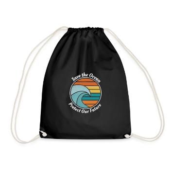 Save the Ocean - Drawstring Bag - black - Front