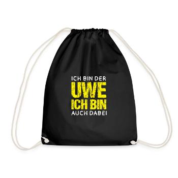 I am the Uwe and I am also there - Drawstring Bag - black - Front
