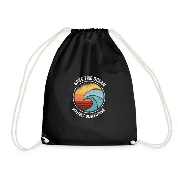 Save the Ocean - Drawstring Bag - black - Front