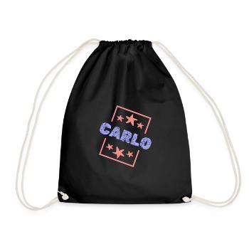 First name Carlo - Drawstring Bag - black - Front