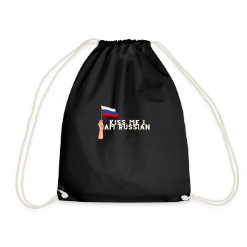 Kiss me i am Russian - Turnbeutel - Schwarz - Vorne