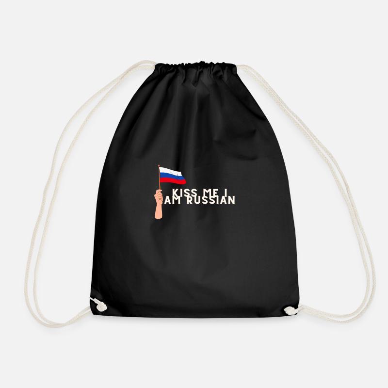 Kiss me i am Russian - Turnbeutel - Schwarz