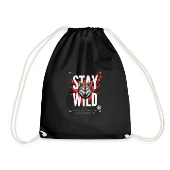 stay wild motivated - Turnbeutel - Schwarz - Vorne