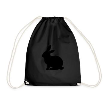 Rabbit - Drawstring Bag - black - Front