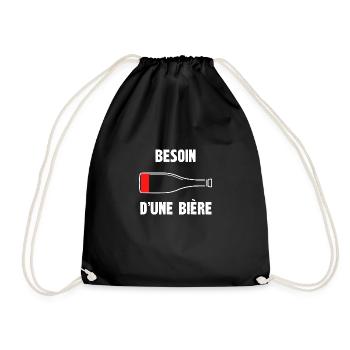 besoin d'une bière - Sac de sport léger - noir - Devant