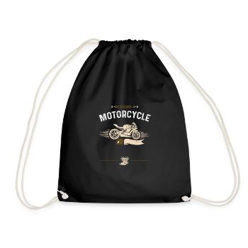 Old School Motorcycle - Motorcycle - Drawstring Bag - black - Front