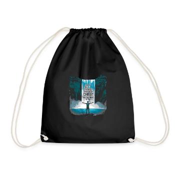 Strength through Christ Philippians 4:13 - Drawstring Bag - black - Front