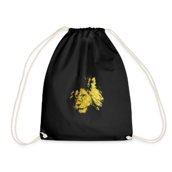 Lion gold - Drawstring Bag - black - Front