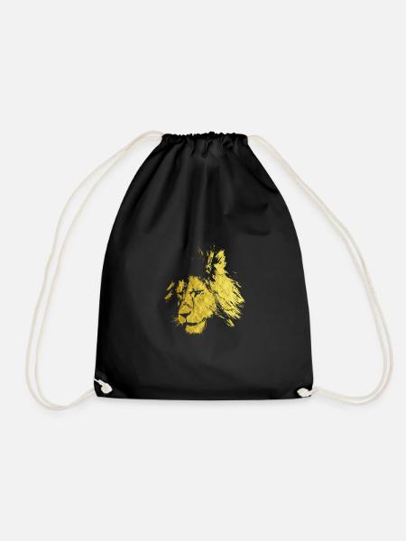 Lion gold - Drawstring Bag - black