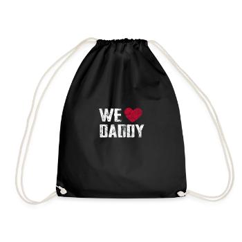 We love Daddy Fathersday Family T-Shirt Gift - Turnbeutel - Schwarz - Vorne