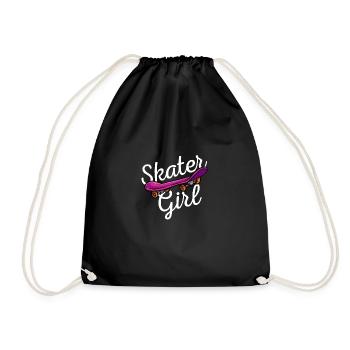 Skater Girl Skater Skateboard Longboard Halfpipe - Turnbeutel - Schwarz - Vorne