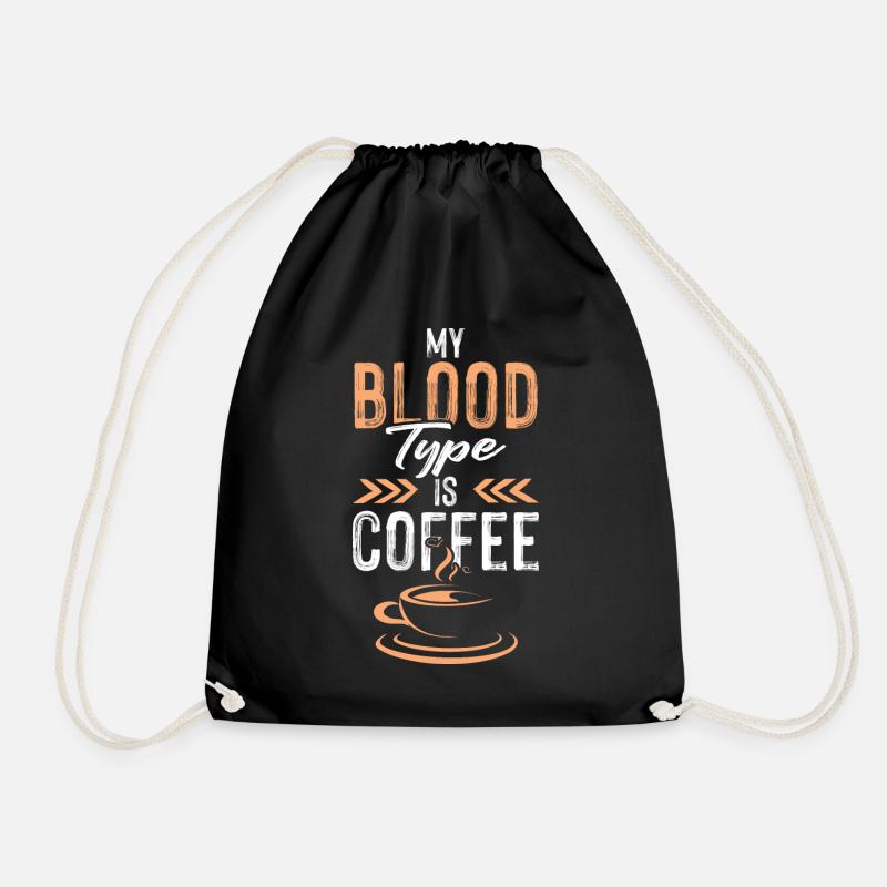 coffee coffee - Drawstring Bag - black