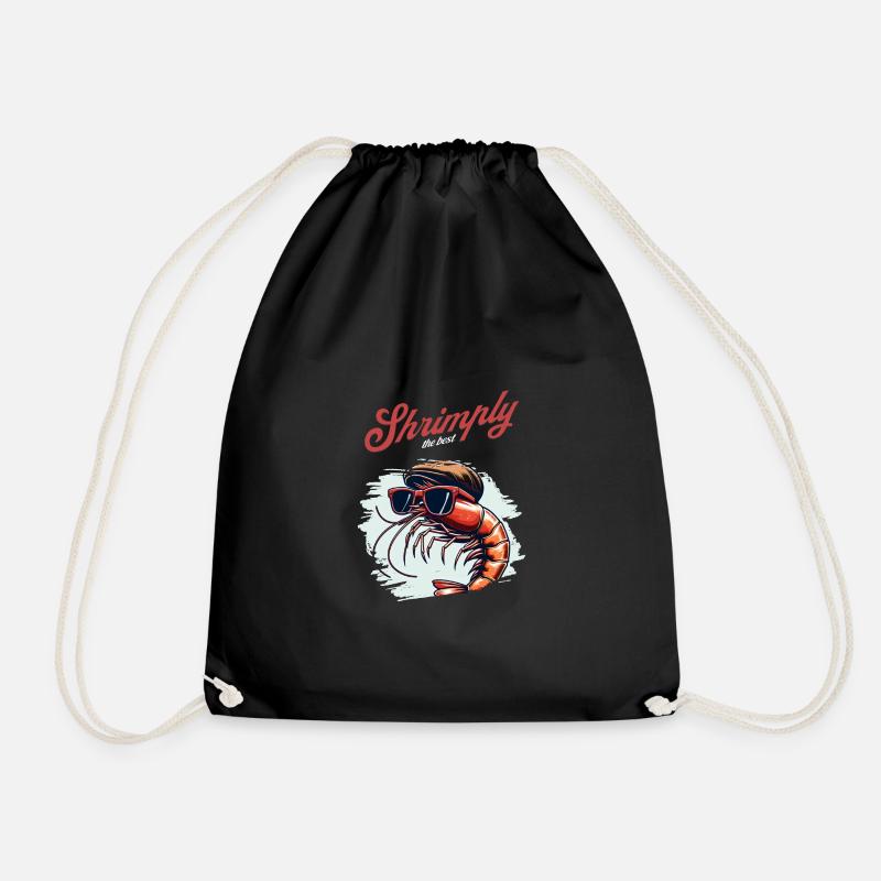 Shrimply the best word game - Drawstring Bag - black