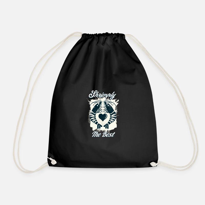 Shrimply the best word game - Drawstring Bag - black