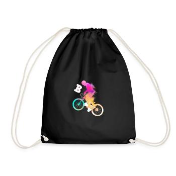 BMX / Bmx Bike / Bike / Gift / Cyclist - Drawstring Bag - black - Front