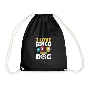 Ich liebe Bingo und meinen Hund - Turnbeutel - Schwarz - Vorne