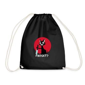 Quoi | Chat, Couteau, Chat Amour, Animal, Bien-être animal - Sac de sport léger - noir - Devant