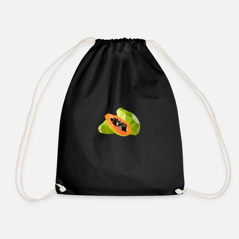 Low Poly Papaya - Turnbeutel - Schwarz