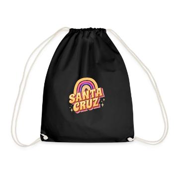 Santa Cruz Hoodie CA California Beach Kalifornien - Turnbeutel - Schwarz - Vorne