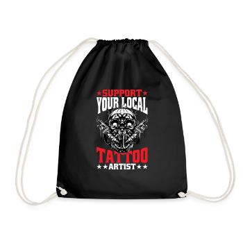 Support Your Local Tattoo Artist - Turnbeutel - Schwarz - Vorne