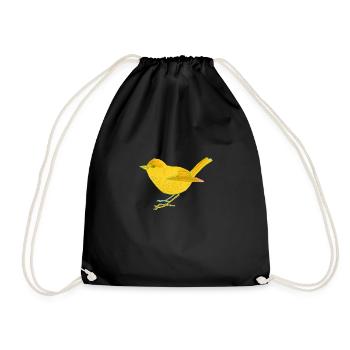 Gelber Vogel - Turnbeutel - Schwarz - Vorne