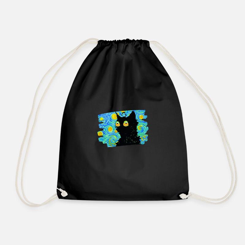 verrückte Katze crazy cat - Turnbeutel - Schwarz