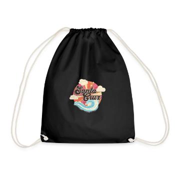 Santa Cruz Hoodie CA California Beach Kalifornien - Turnbeutel - Schwarz - Vorne
