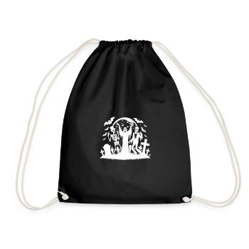 Magic Tombstone Kids Halloween Cemetery Party - Drawstring Bag - black - Front