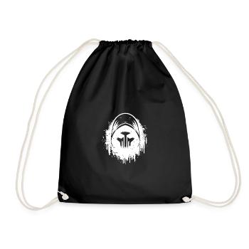 Scary Halloween Ghost Head Under Robe - Drawstring Bag - black - Front