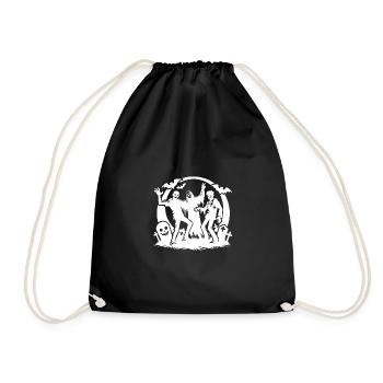 Cemetery Kids Halloween Ghosts Zombies Party - Drawstring Bag - black - Front