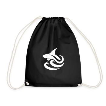 Shark Tattoo Logo Waves Style - Drawstring Bag - black - Front