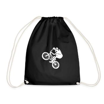 Fahrrad Sprung Hobby BMX Stunt Fahrer Fan - Turnbeutel - Schwarz - Vorne