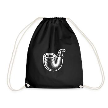 Classic pipe for pipe smokers - Drawstring Bag - black - Front