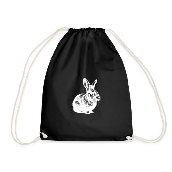 Bébé lapin avec de grands yeux et de grandes oreilles - Sac de sport léger - noir - Devant