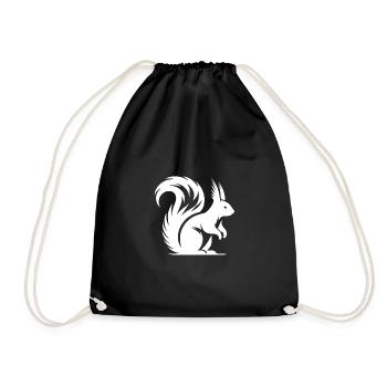 Little Cute Squirrel Kids Drawing - Drawstring Bag - black - Front