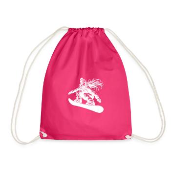 Snowboarderin Cooles Snowboard Design - Turnbeutel - Fuchsia - Vorne