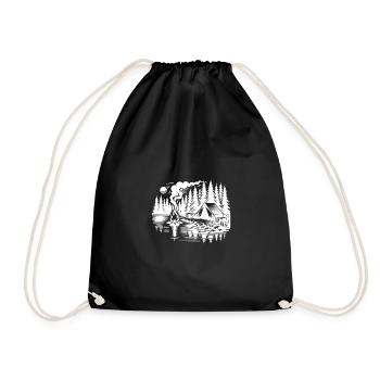 Wald Camping am See Naturerlebnis - Turnbeutel - Schwarz - Vorne