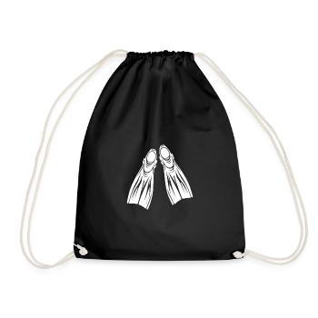 Scuba Fins Tattoo Logo Style - Drawstring Bag - black - Front