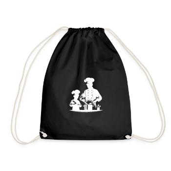 Hobby Chef avec Portrait De Silhouette D’enfants - Sac de sport léger - noir - Devant