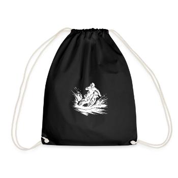 Motocross, jump, action and pure dirt - Drawstring Bag - black - Front