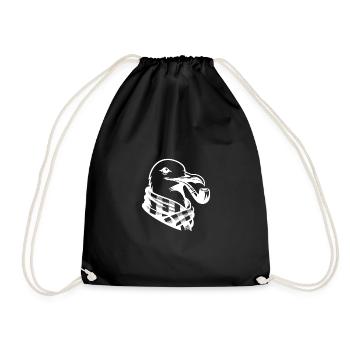 Nordic seagull art in sailor flair - Drawstring Bag - black - Front