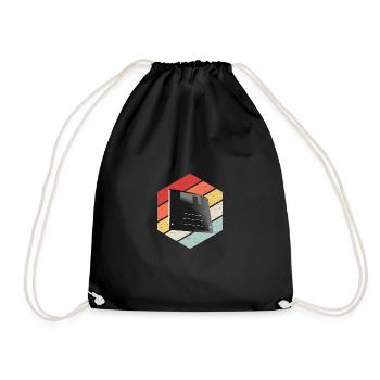 Diskette Floppy Disk - Drawstring Bag - black - Front