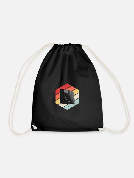 Diskette Floppy Disk - Turnbeutel - Schwarz