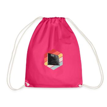 Diskette Floppy Disk - Drawstring Bag - fuchsia - Front