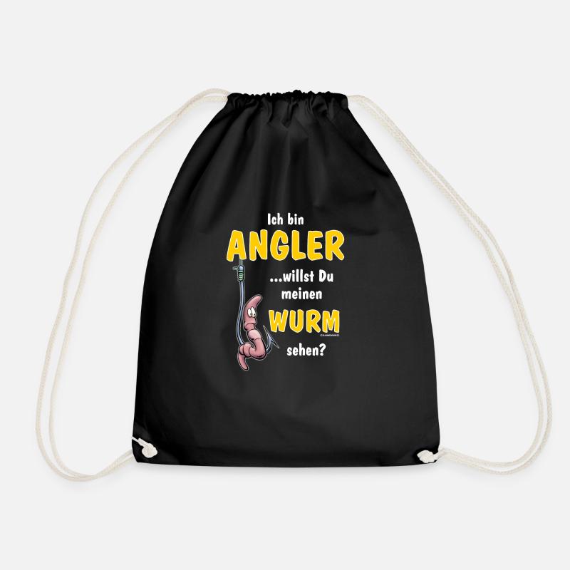 FID - Ich bin Angler - willst du meinen Wurm sehen - Turnbeutel - Schwarz
