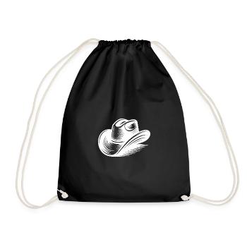 Classic cowboy hat illustration in western style - Drawstring Bag - black - Front